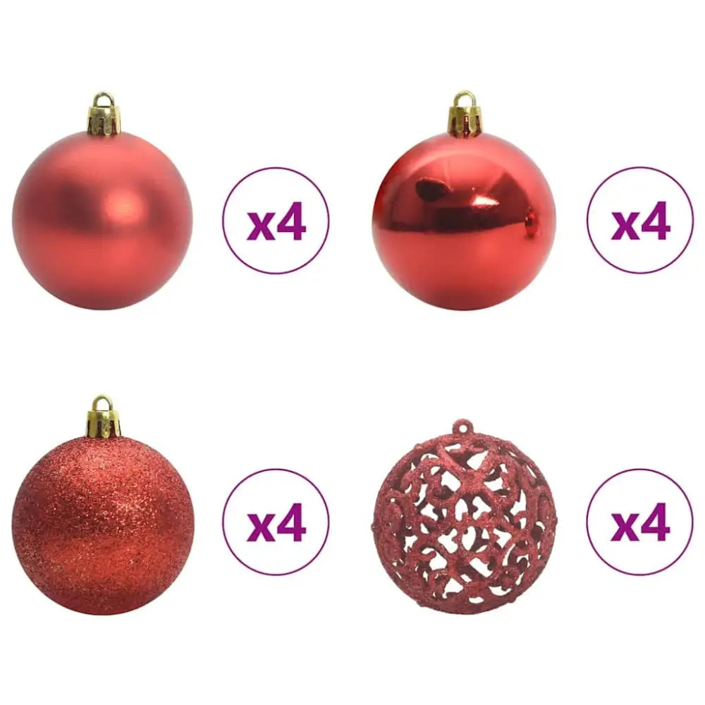 1 Artificial Pre-lit Christmas Tree With Ball Set Green 400 Cm - Seasonal & Holiday Decorations