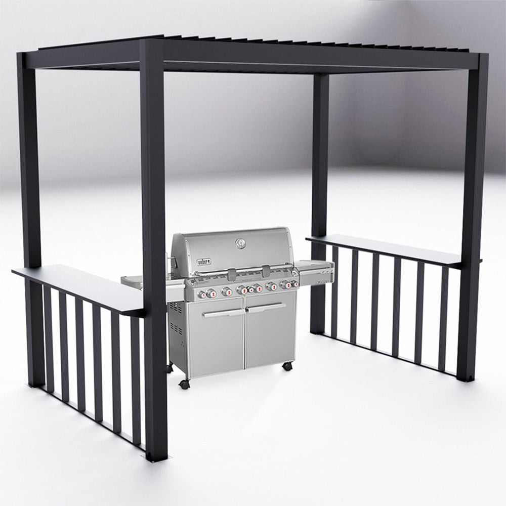 2.5m x 1.5m Deluxe BBQ Pergola with Louvered Shutter Roof