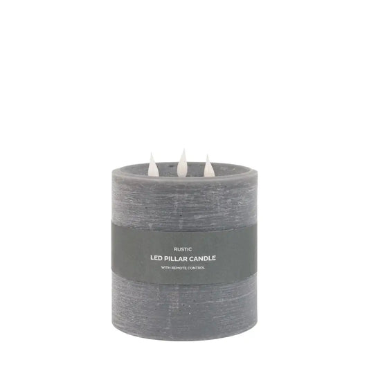 3 Wick LED Candle – Rustic Wax Effect with Remote Control - Candle