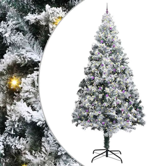 400cm Flocked Green Pre-Lit Christmas Tree – Refined Grandeur for Majestic Spaces - Seasonal & Holiday Decorations