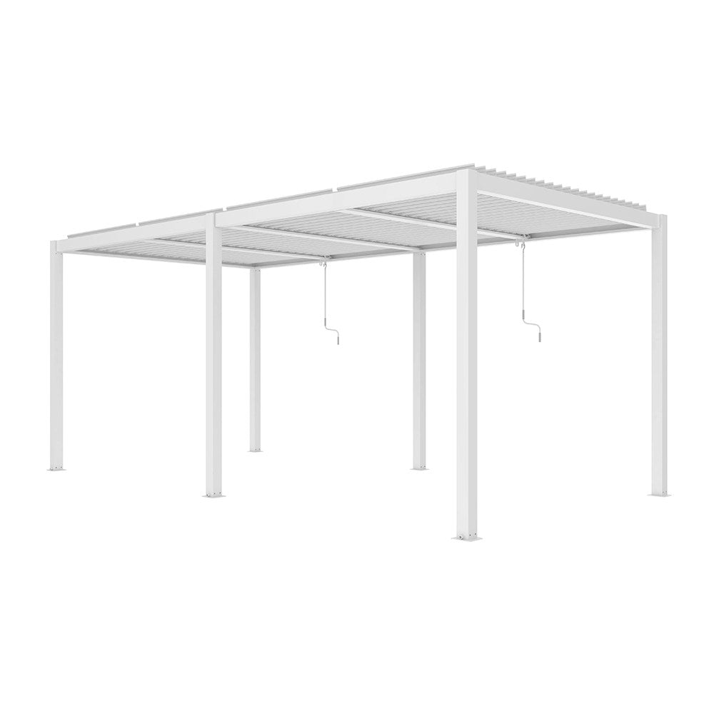 Deluxe White Veranda with Crank Louvered Roof – Elegant All-Season Outdoor Shelter 5.72m x 2.96m D