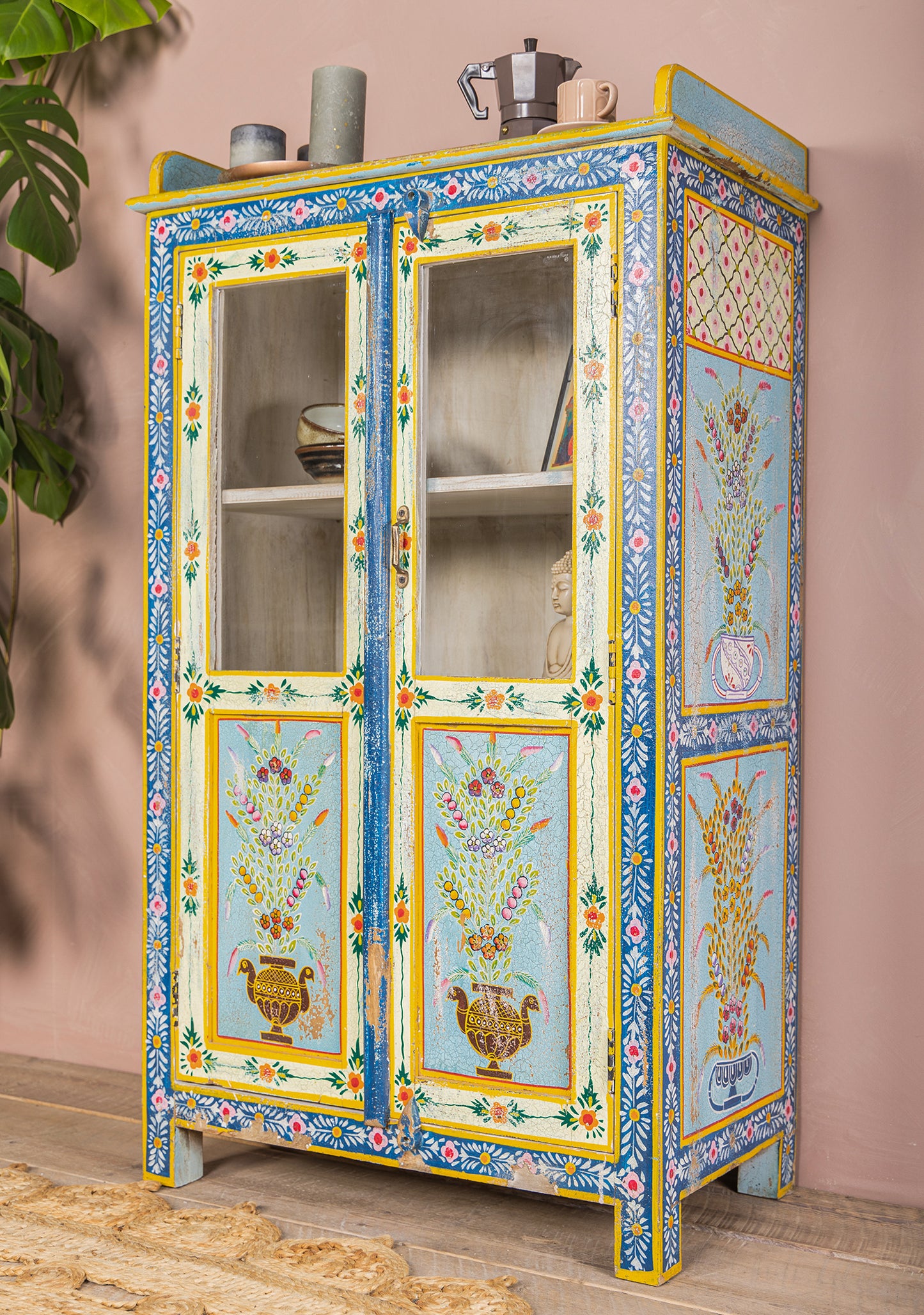 Glazed Cabinet Hand Painted