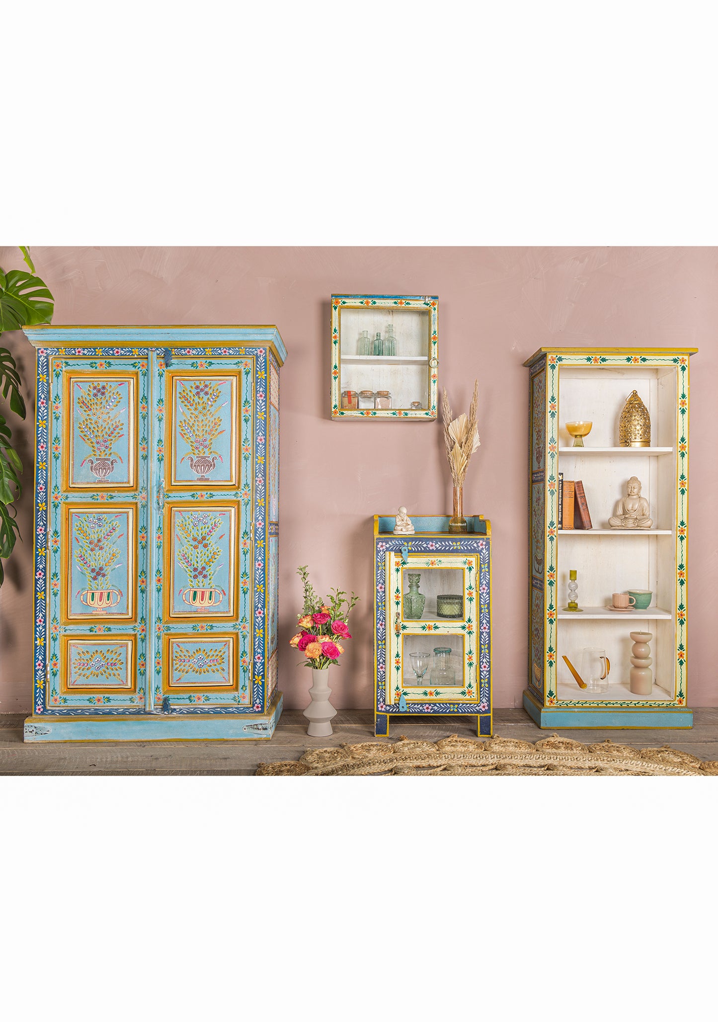 Tall Cupboard Hand Painted