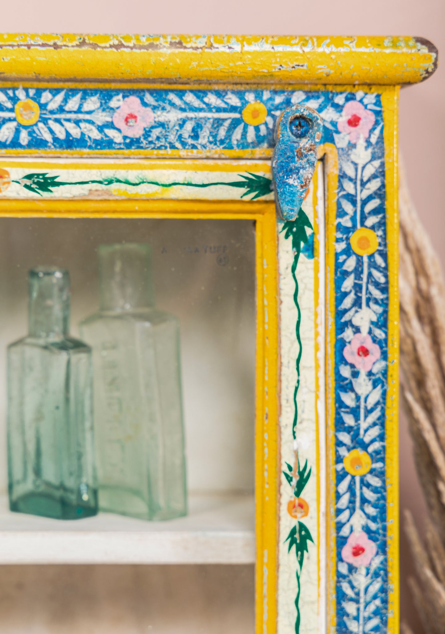 Kanchana Glazed Tall Showcase Hand Painted