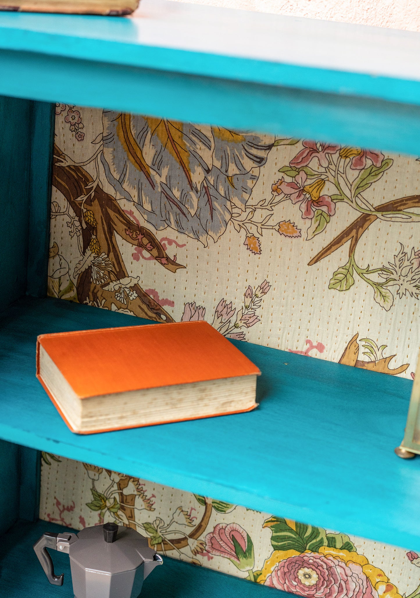 Hand Painted Bookshelf/Cabinet, Turquoise