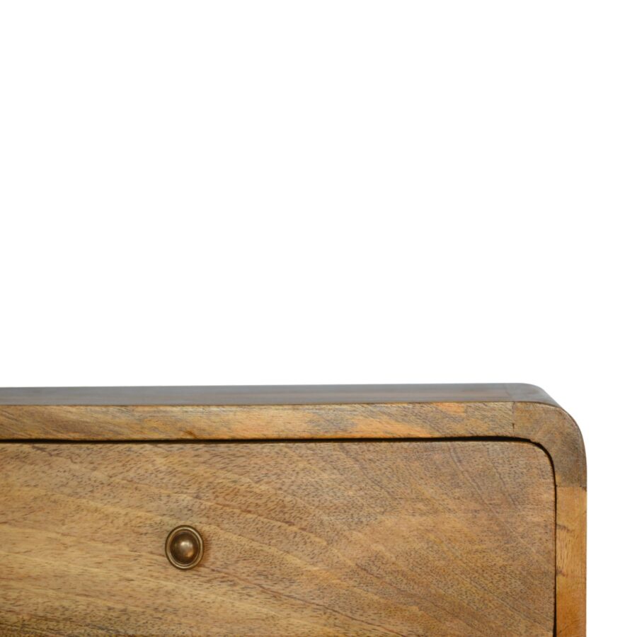 Bedside wooden cabinet with drawer with a metal knob