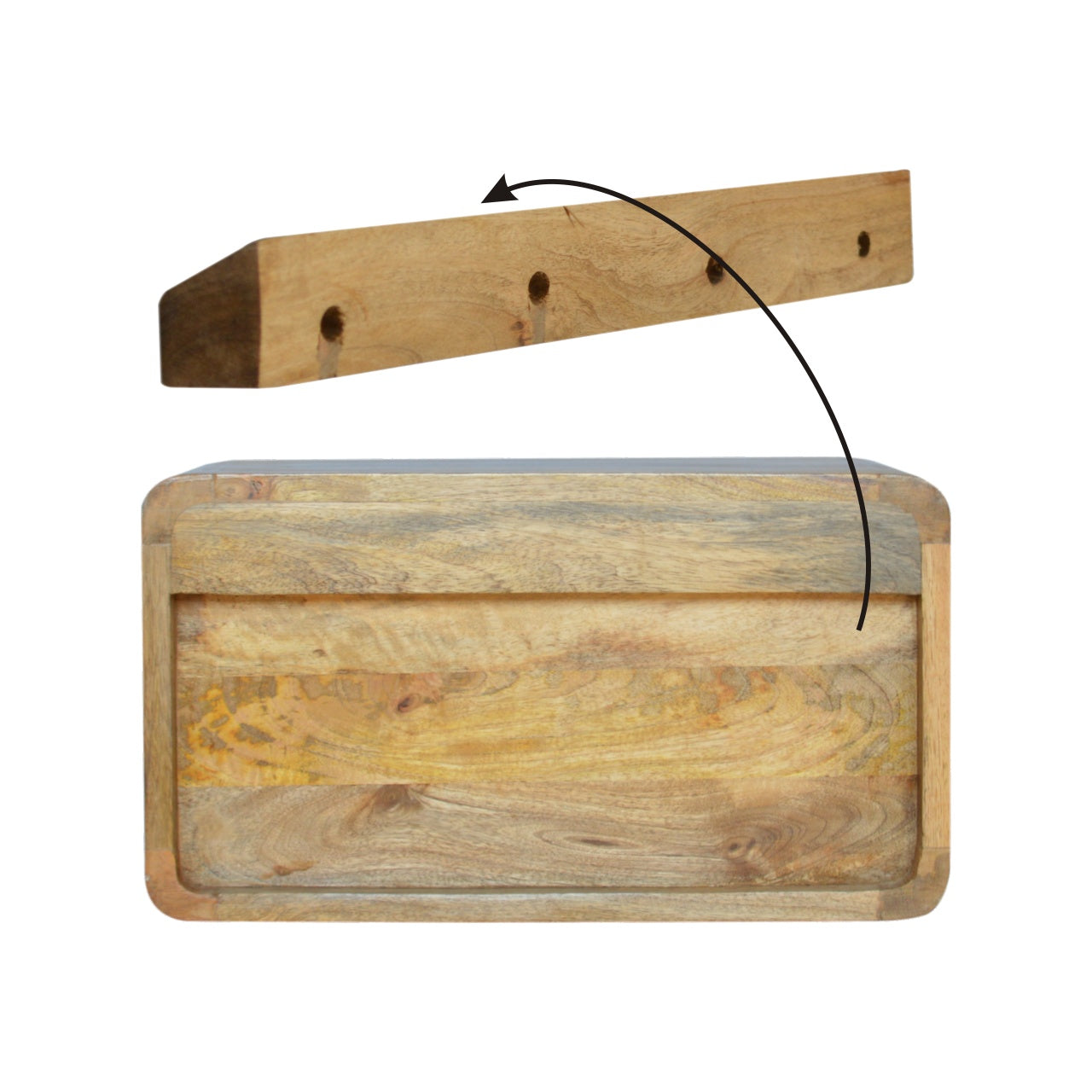 Wooden floating bedside table