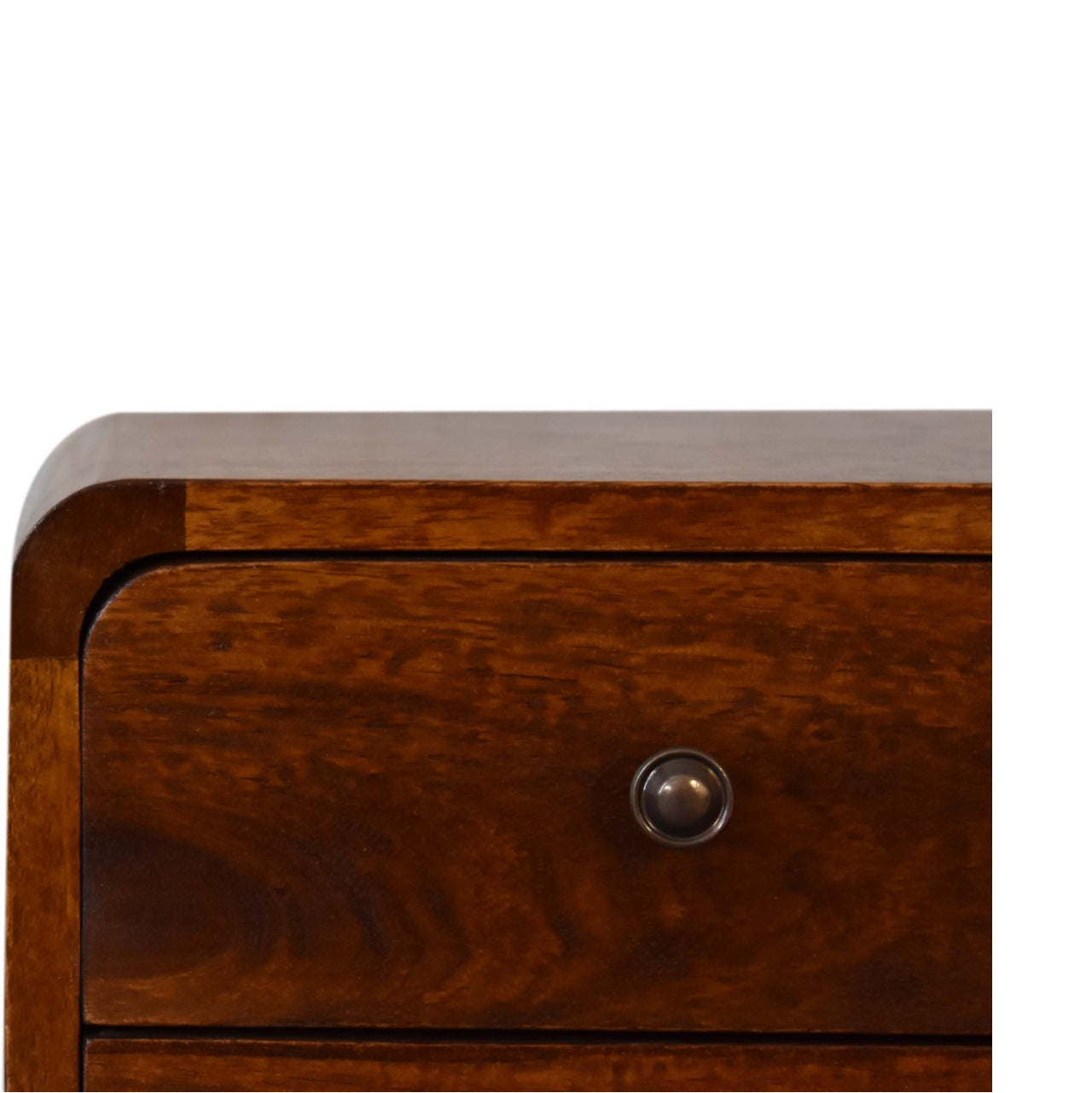 Wooden Bedside Cabinet with 2 Drawers Wooden drawer with a metallic handle