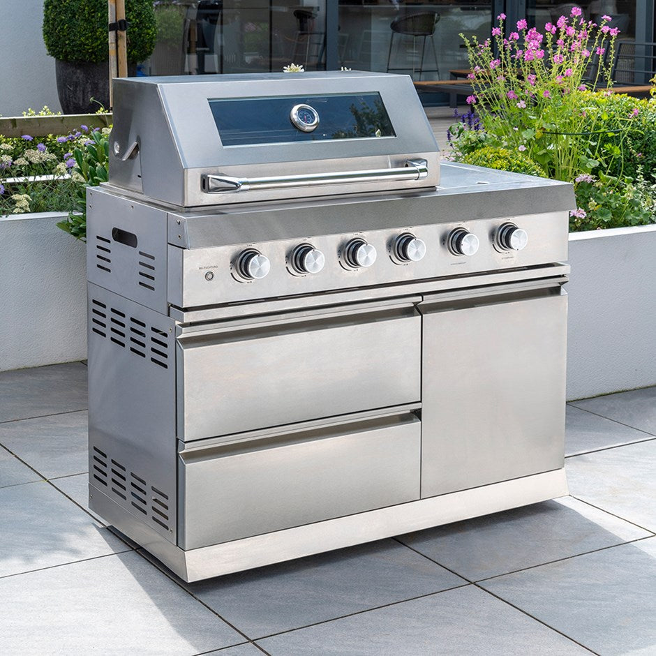 Luxury 4-Burner Outdoor Stainless Steel Gas BBQ Kitchen with Storage and Side Burner
