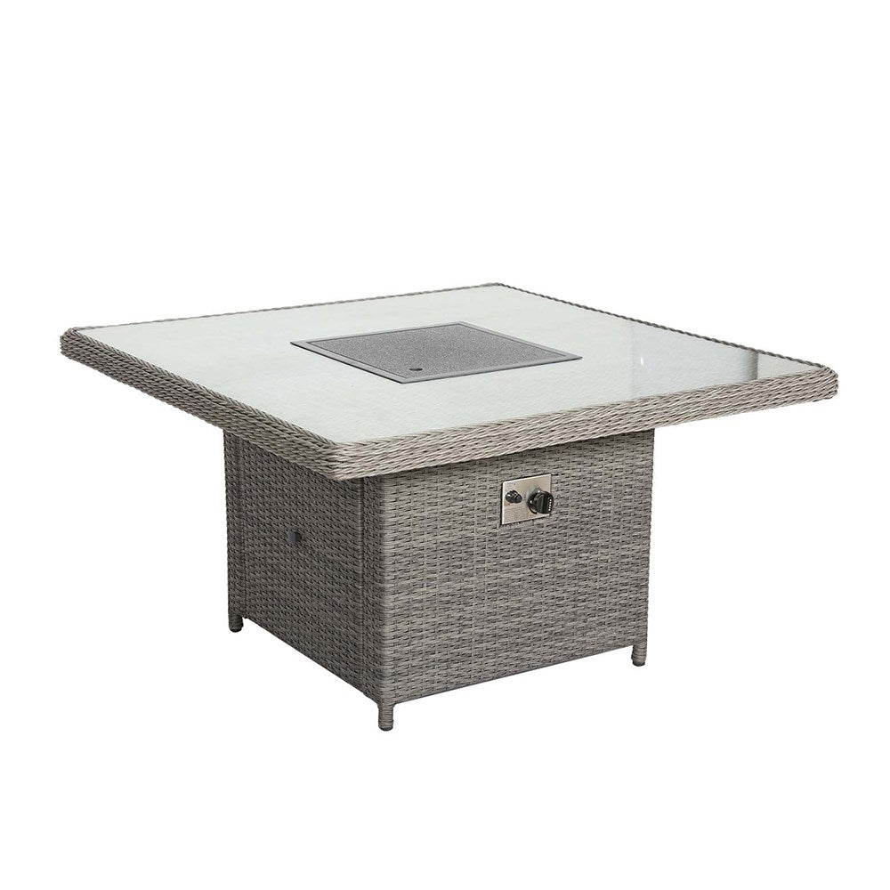 7-Seater Garden Corner Dining Set with Fire Pit Table – Modular Rattan Design