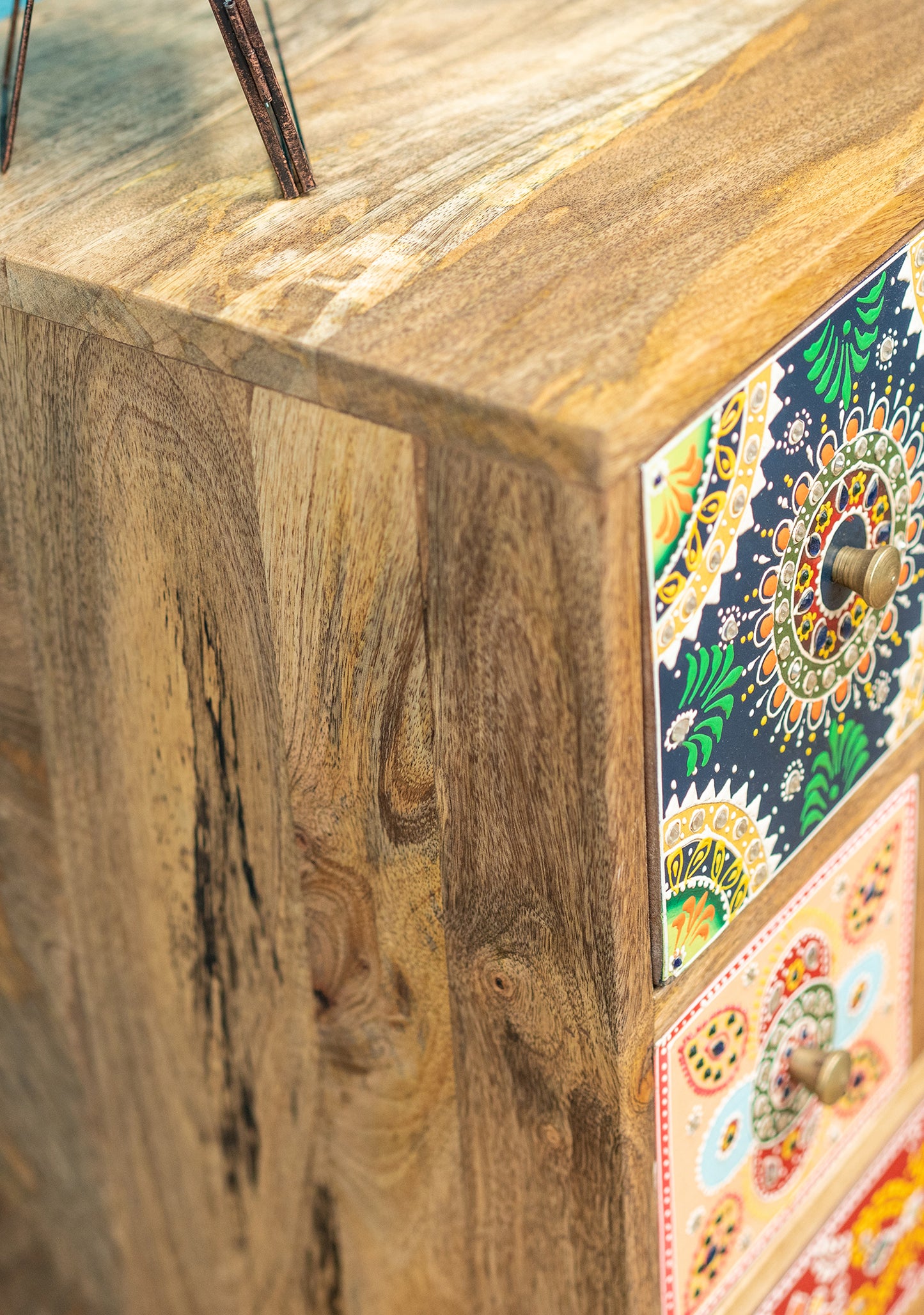 Hand-Painted 9-Drawer Sankalaka Cabinet