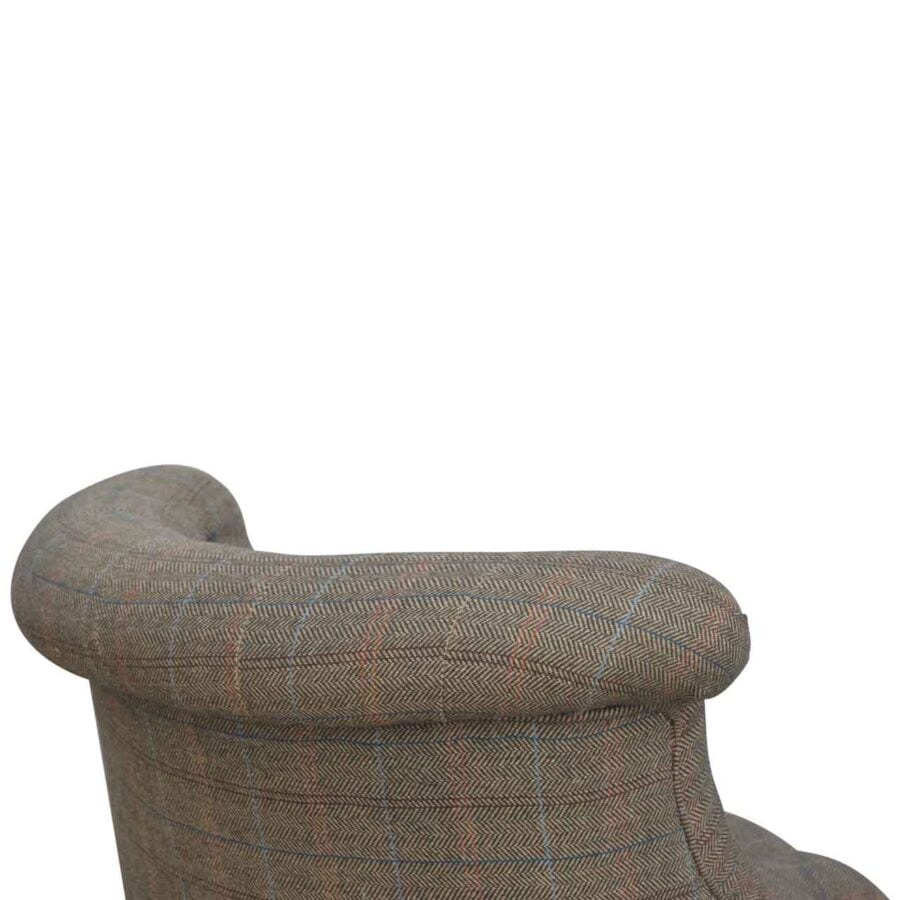 Tweed occasional chair Brown checkered chair