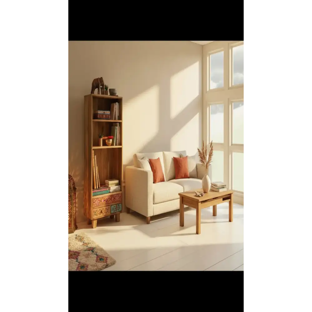 Bohemian 3-Drawer Bookshelf in Painted Mango Wood - Bookcases