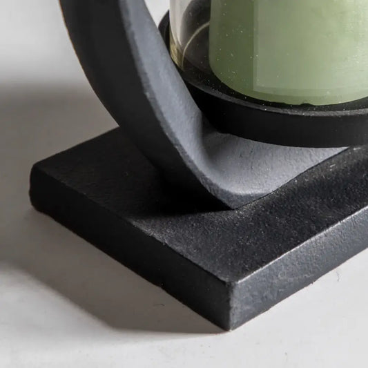 Boscaswell Lantern – Contemporary Large Loop-Shaped Centrepiece - Candle