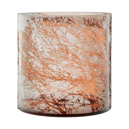 Branch Large Glass Hurricane Candle Holder – Handcrafted Brown Glass | Woodfalls Elite - Candle