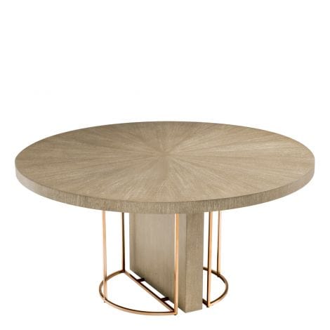 Designer Dining Table | Washed Oak Veneer Round Table