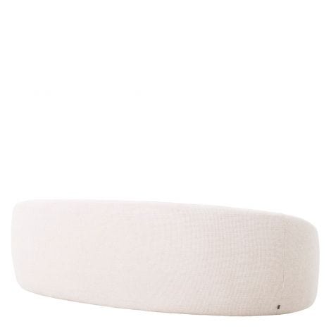 'Love seat' Sofa in Lyssa Off-White with Black Base