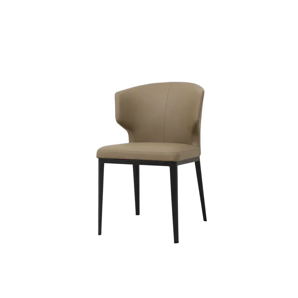 Luxury dining chair in Beige chair with black legs