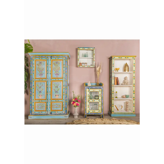 Glazed Cabinet Hand Painted. Decorative furniture
