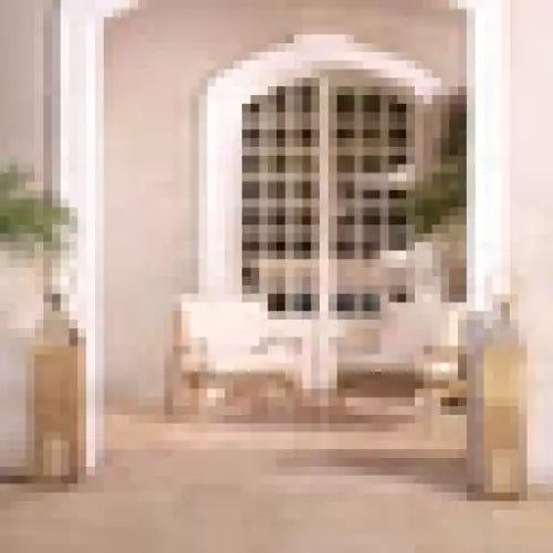 Hurricane Festival L Lantern – Vintage Brass & Natural Rattan - Candle Holder