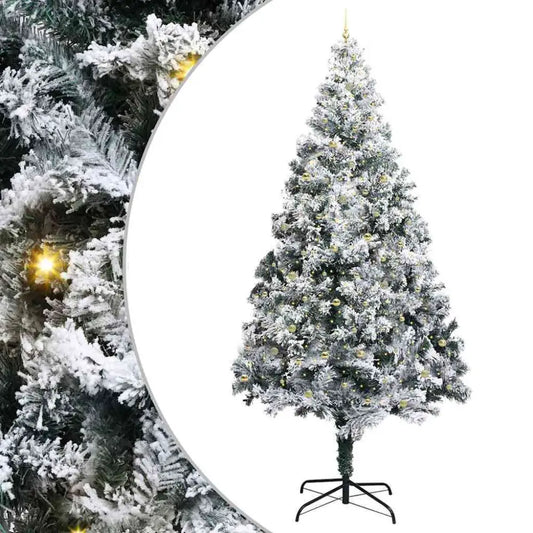Luxury 400cm Flocked Pre-Lit Christmas Tree – Grand USB-Powered Centrepiece - Seasonal & Holiday Decorations