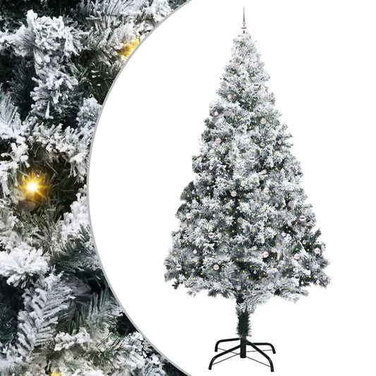 Modern Pre-Lit Christmas Tree – Flocked & Lifelike USB-Powered. Luxury Artificial Pre-lit Christmas Tree