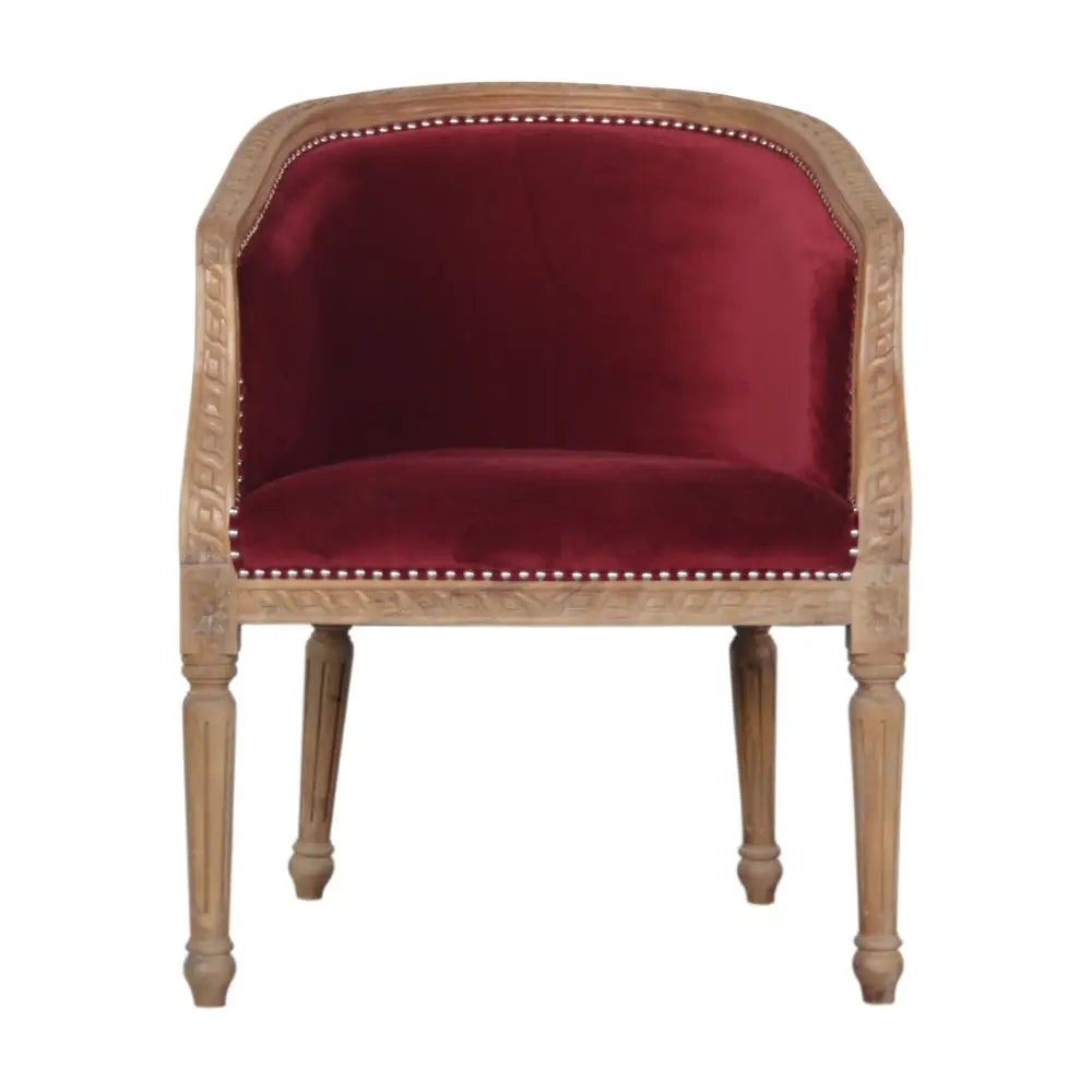 Eco-friendly home decor. Red velvet chair