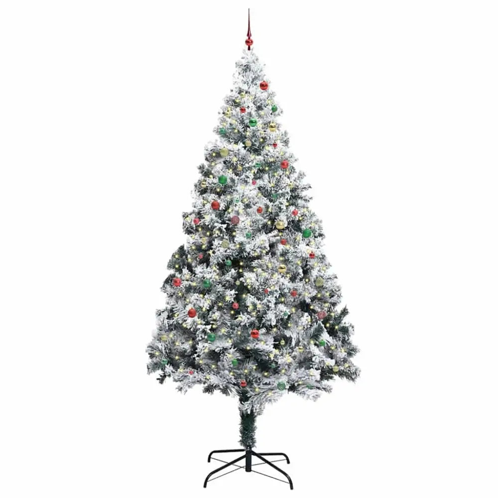 1 Artificial Pre-lit Christmas Tree With Ball Set Green 400 Cm - Seasonal & Holiday Decorations
