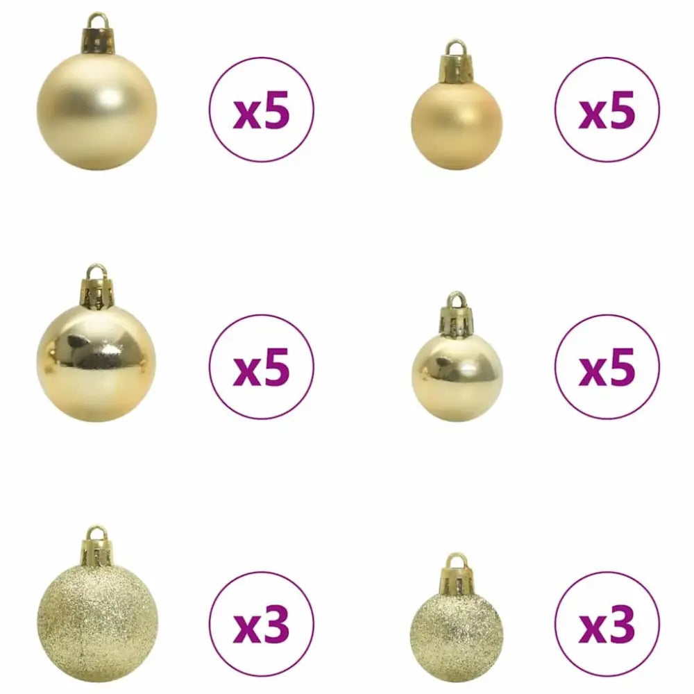 1 Artificial Pre-lit Christmas Tree With Ball Set Green 400 Cm - Seasonal & Holiday Decorations