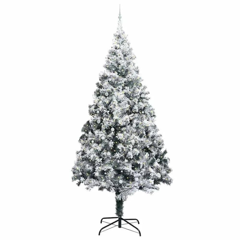 1 Artificial Pre-lit Christmas Tree With Ball Set Green 400 Cm - Seasonal & Holiday Decorations