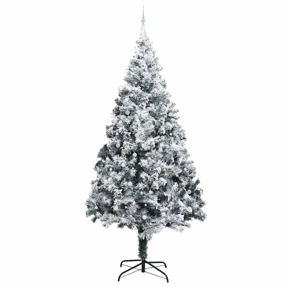 1 Artificial Pre-lit Christmas Tree With Ball Set Green 400 Cm - Seasonal & Holiday Decorations