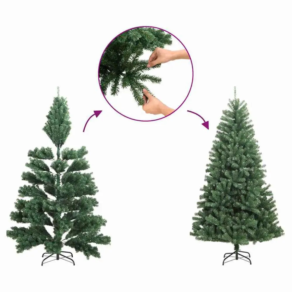 1 Artificial Pre-lit Christmas Tree With Ball Set Green 500 Cm - Seasonal & Holiday Decorations