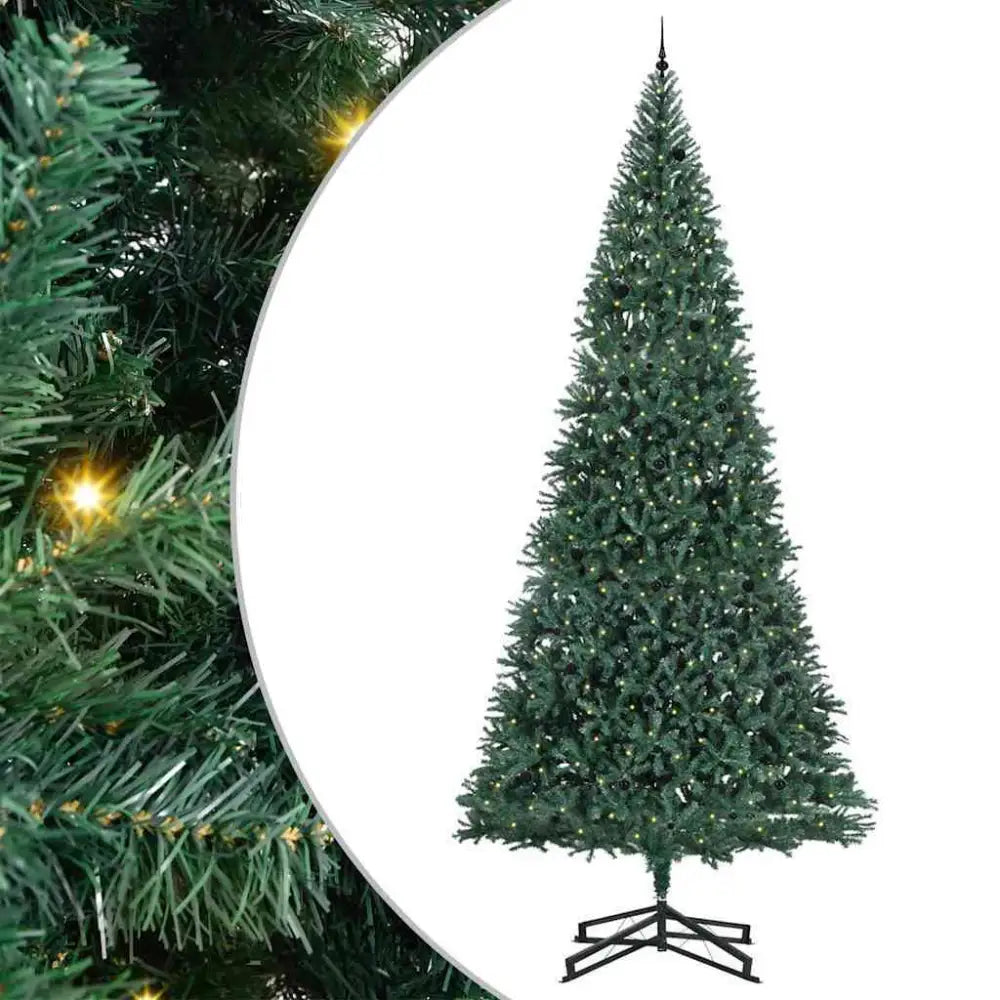 1 Artificial Pre-lit Christmas Tree With Ball Set Green 500 Cm - Seasonal & Holiday Decorations