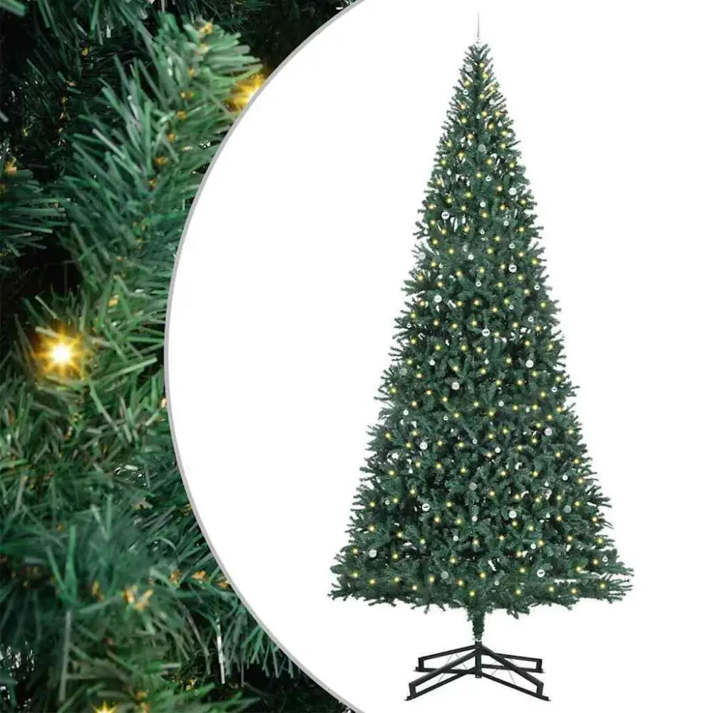 1 Artificial Pre-lit Christmas Tree With Ball Set Green 500 Cm - Seasonal & Holiday Decorations