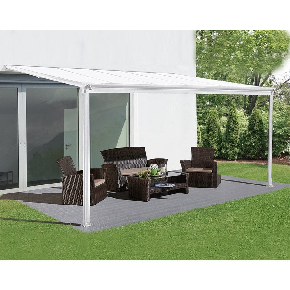 10ft x 10ft White Veranda Garden Canopy – All-Weather Aluminium Patio Shelter