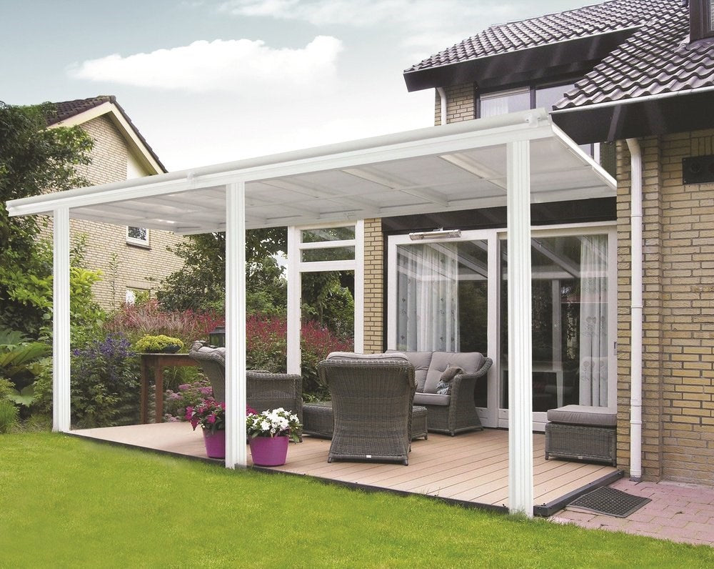 10ft x 10ft White Veranda Garden Canopy – All-Weather Aluminium Patio Shelter
