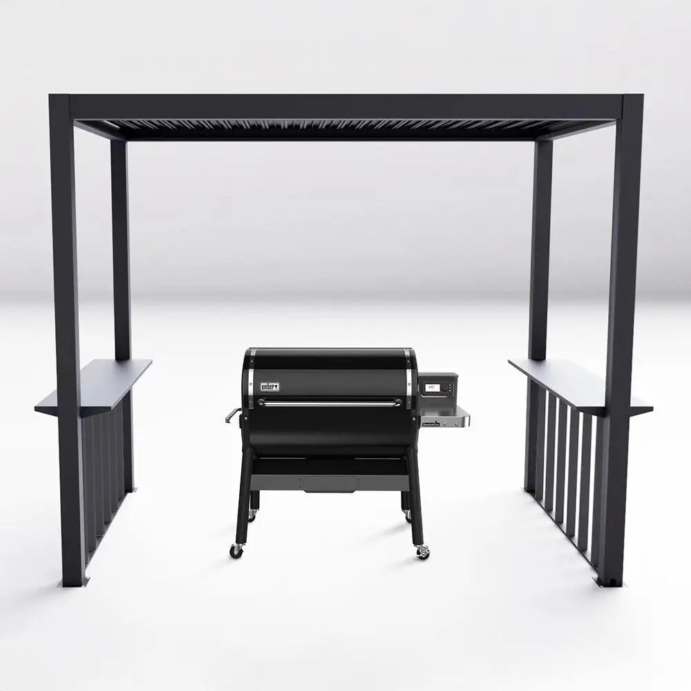 2.5m x 1.5m Deluxe BBQ Pergola with Louvered Shutter Roof - Pergola