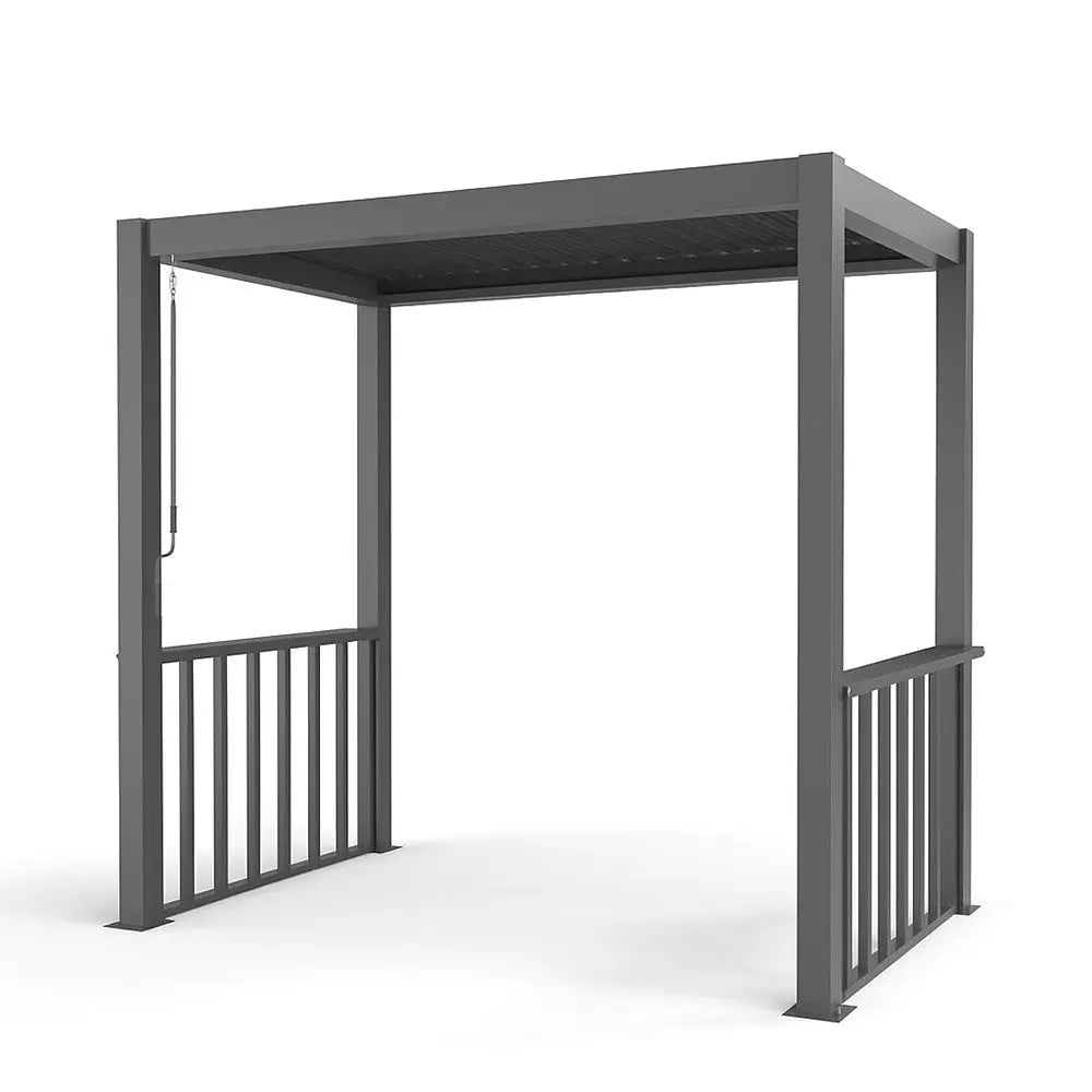 2.5m x 1.5m Deluxe BBQ Pergola with Louvered Shutter Roof - Pergola