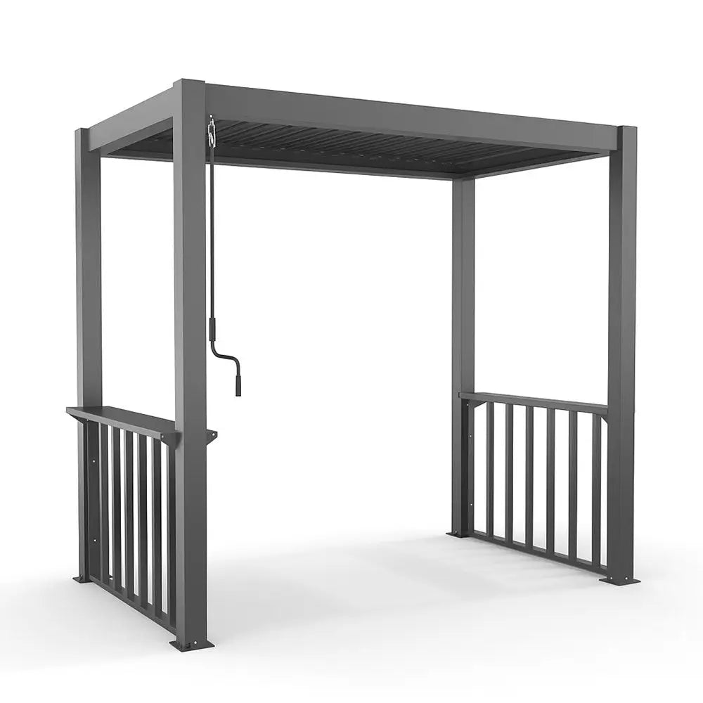 2.5m x 1.5m Deluxe BBQ Pergola with Louvered Shutter Roof - Pergola