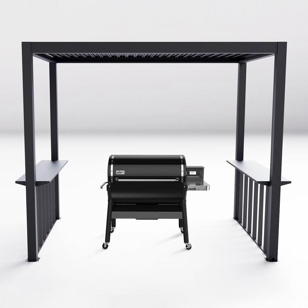2.5m x 1.5m Deluxe BBQ Pergola with Louvered Shutter Roof