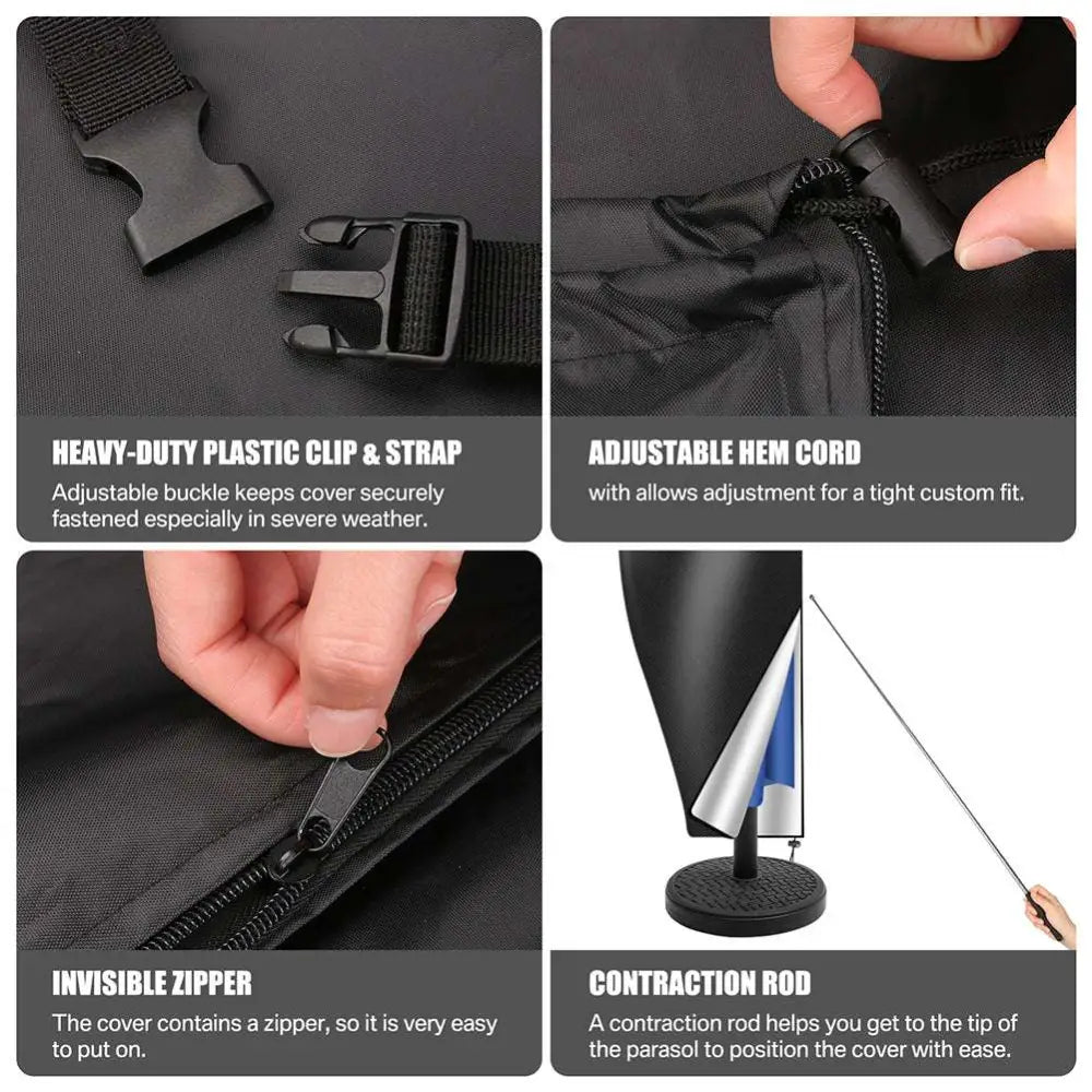 Large heavy duty garden parasol cover with zip 280cm Garden Parasol Cover Patio Umbrella Heavy Duty Waterproof