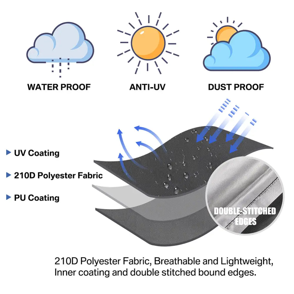 Large heavy duty garden parasol cover with zip 280cm uk. Waterproof, anti-UV, and dust proof features.