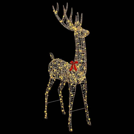 3D Reindeer with 250 LEDs Warm white 180 cm PET - Seasonal & Holiday Decorations