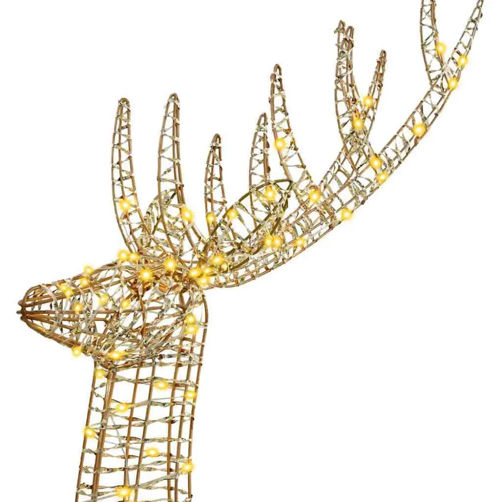 3D Reindeer with 250 LEDs Warm white 180 cm PET - Seasonal & Holiday Decorations