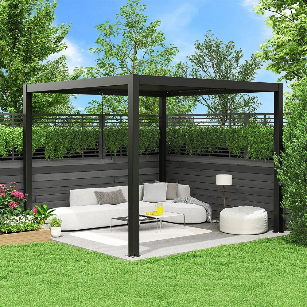 3m x 3m aluminium pergola. Patio with pergola with roof