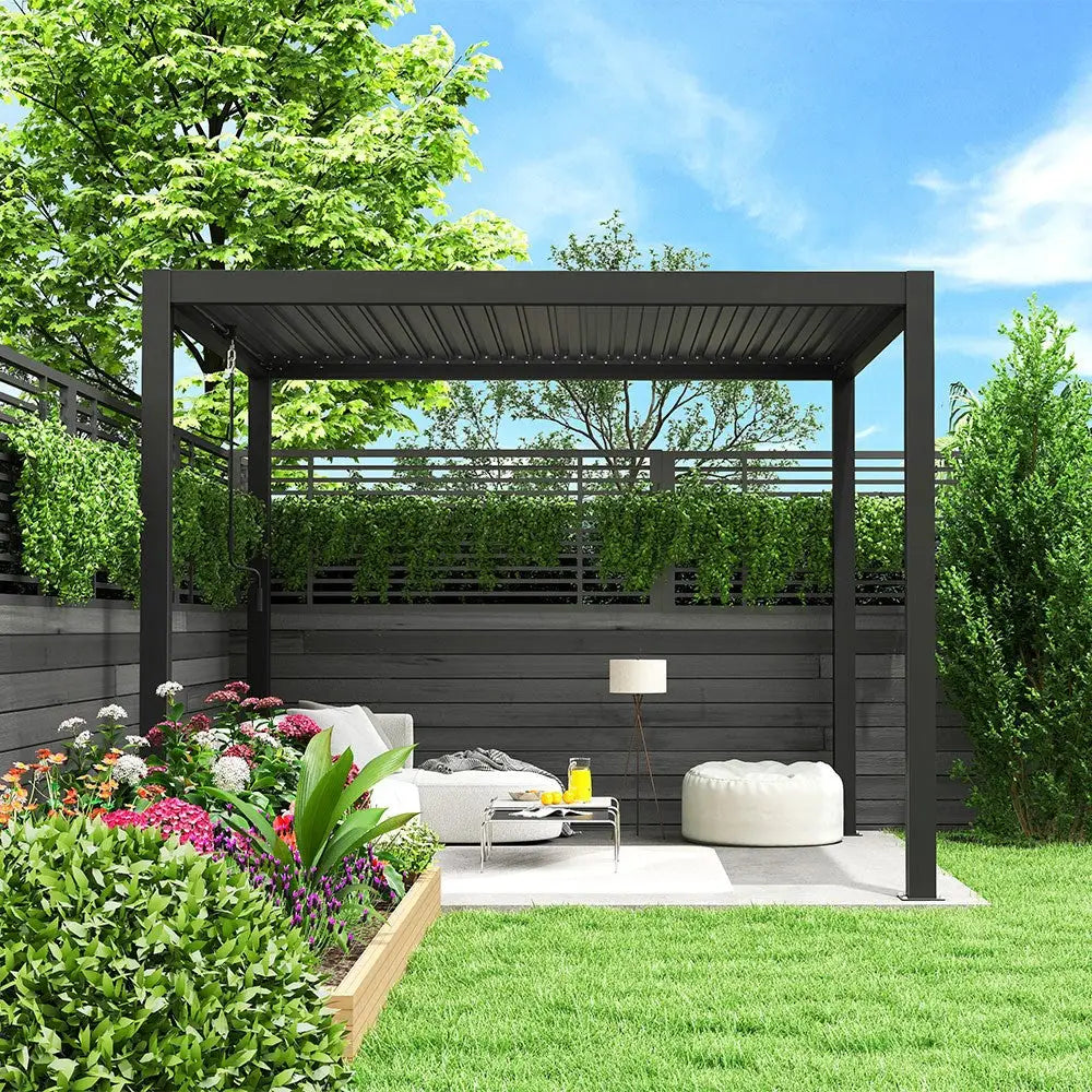 3m x 3m aluminium pergola with roof