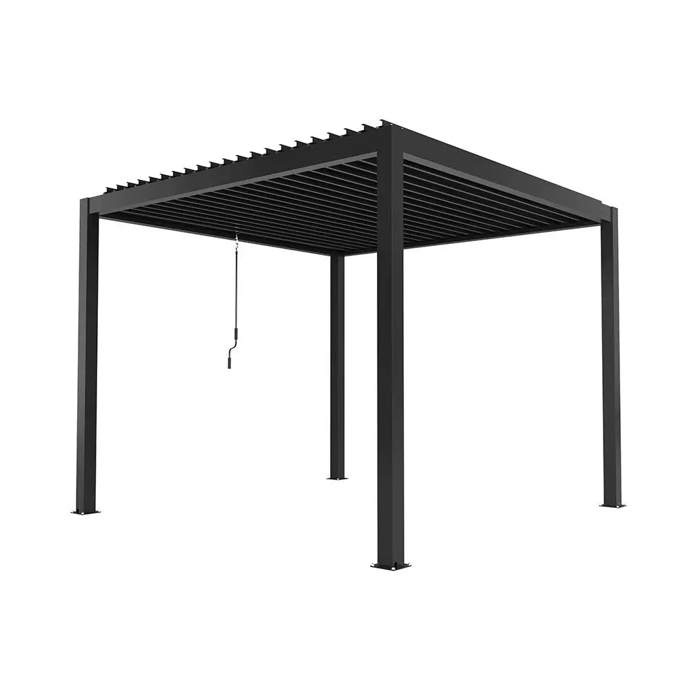 3m x 3m aluminium pergola. Black metal pergola structure