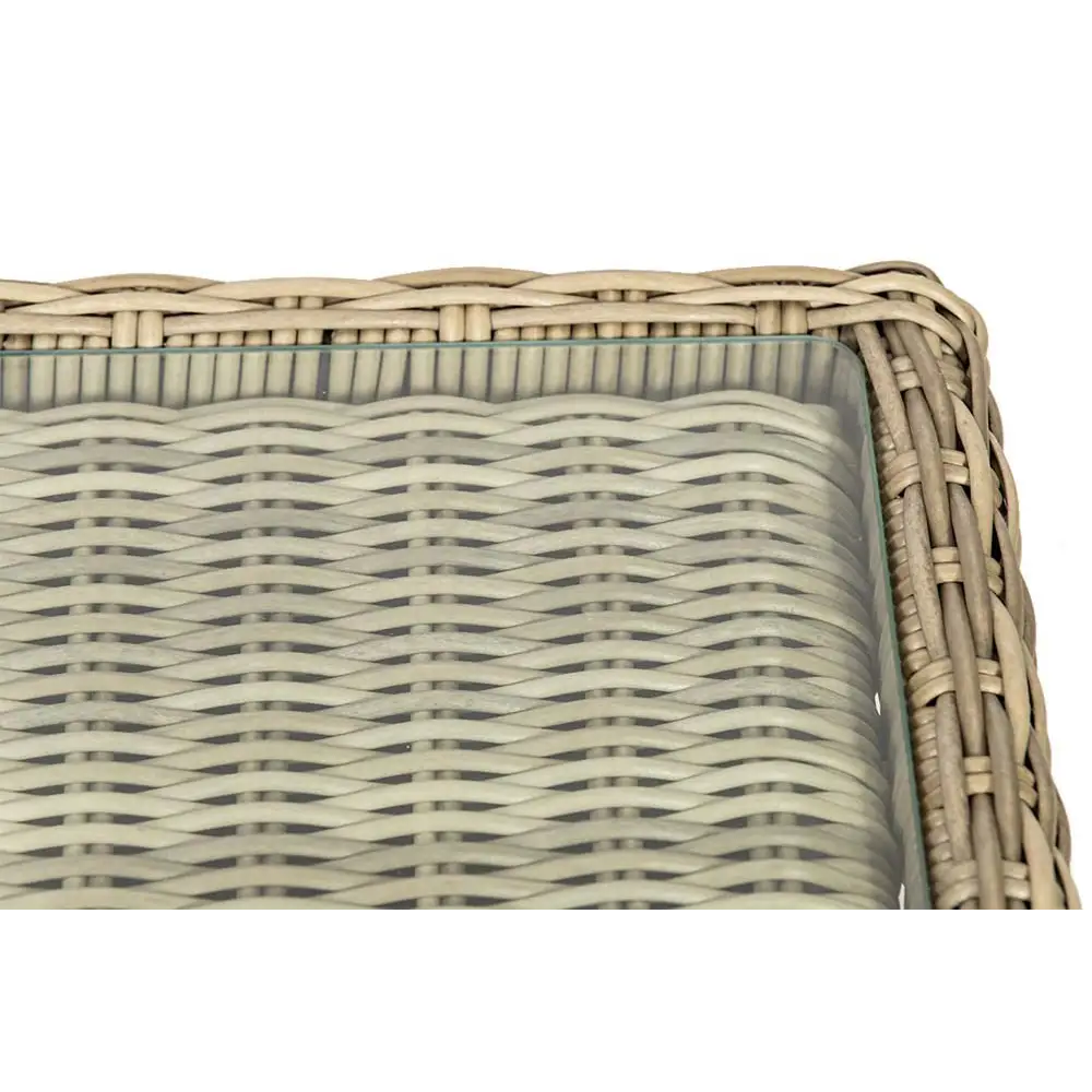 4 Piece Corner Rattan Lounging Set With Adjustable Table