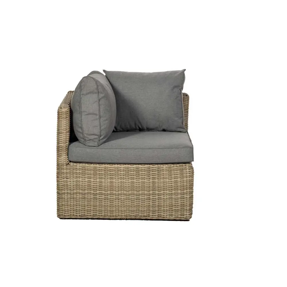 4 Piece Corner Rattan Lounging Set With Adjustable Table