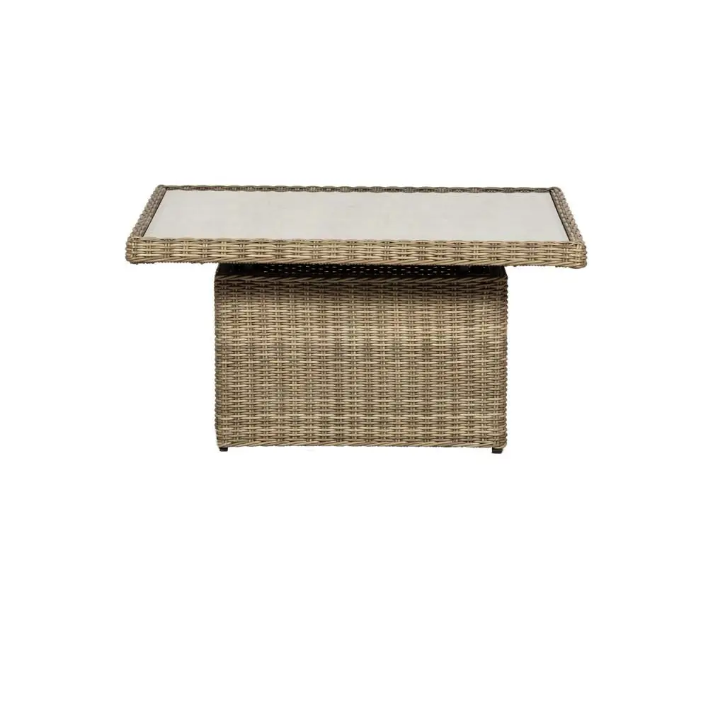 4 Piece Corner Rattan Lounging Set With Adjustable Table